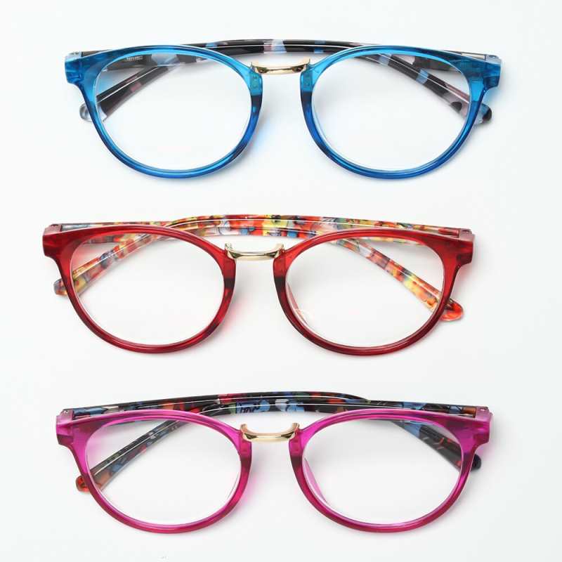 Modny nadruk kwiaty okulary do czytania kobiety urltra light Half Fram okulary Presbyopic przenosne okulary o