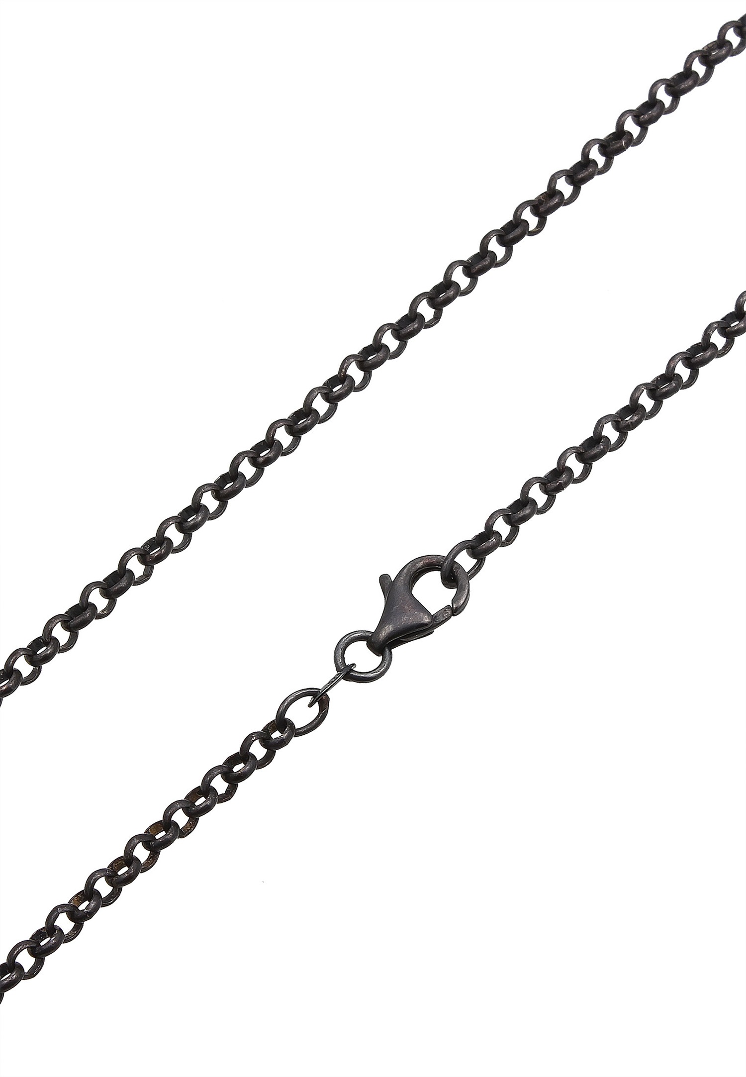 KUZZOI Pendentifs Ailes Oxydé Noir Cristaux Zircone Collier Hommes (925/1000) Argent