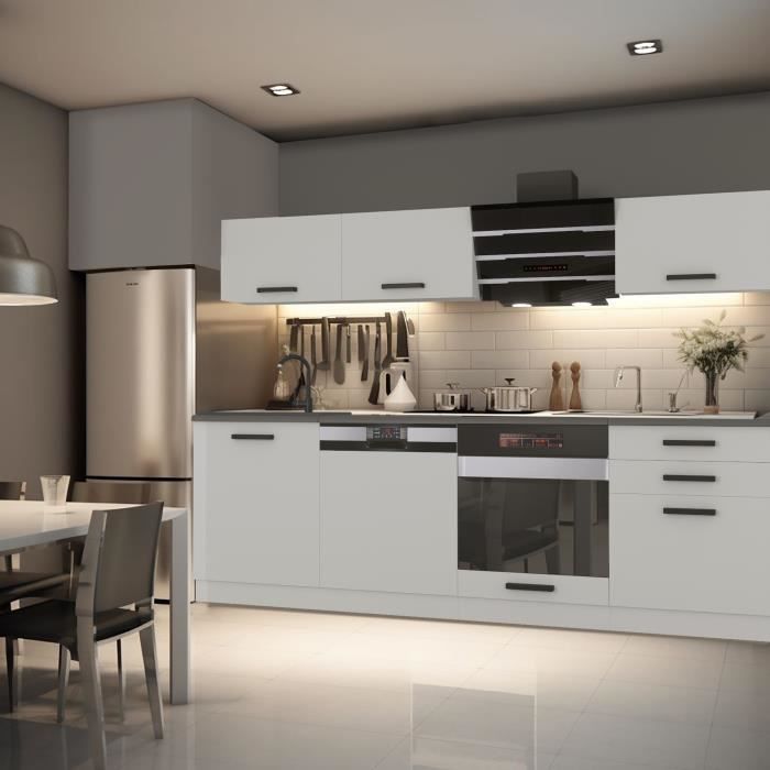 Cucina completa - B BELINI GROUP - Modello LINDA - 240 cm - Bianco opaco - Design contemporaneo