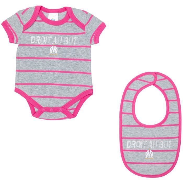 Body bavoir bébé fille OM - Collection officielle Olympique de Marseille