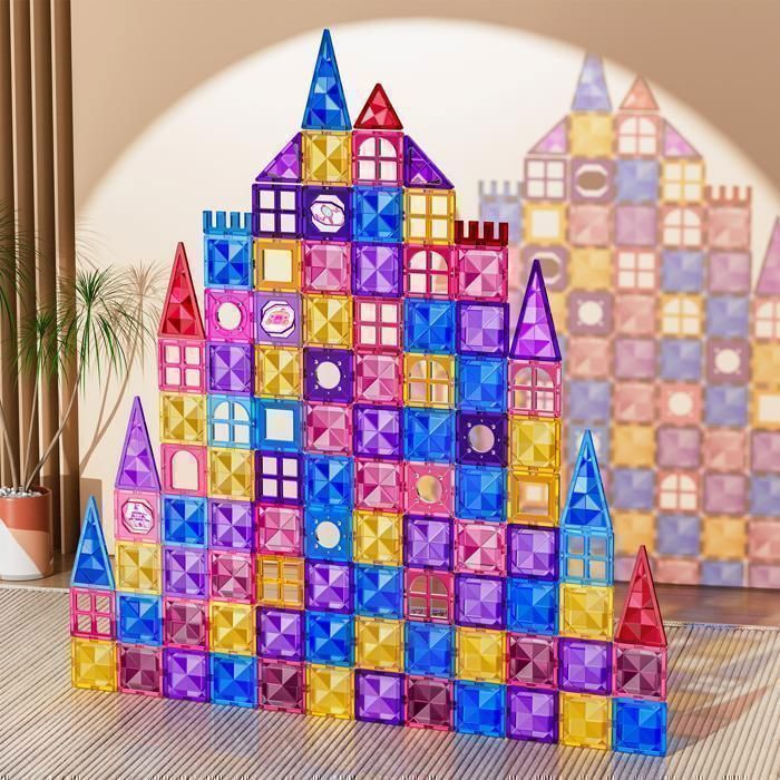 Educational Toys - Kukufun - Magnetic Blocks - 97 Pieces - Easy to Carry and Versatile - STEM Toys