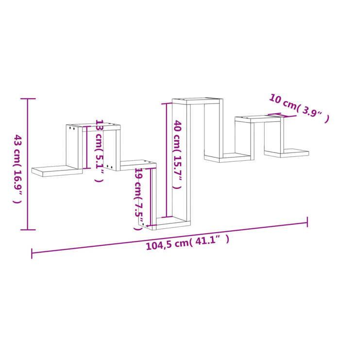 vidaXL Witte wandplank 104,5x10x43 cm, gemaakt van bewerkt hout, opbergplank, hangplank, displayplank, 840723