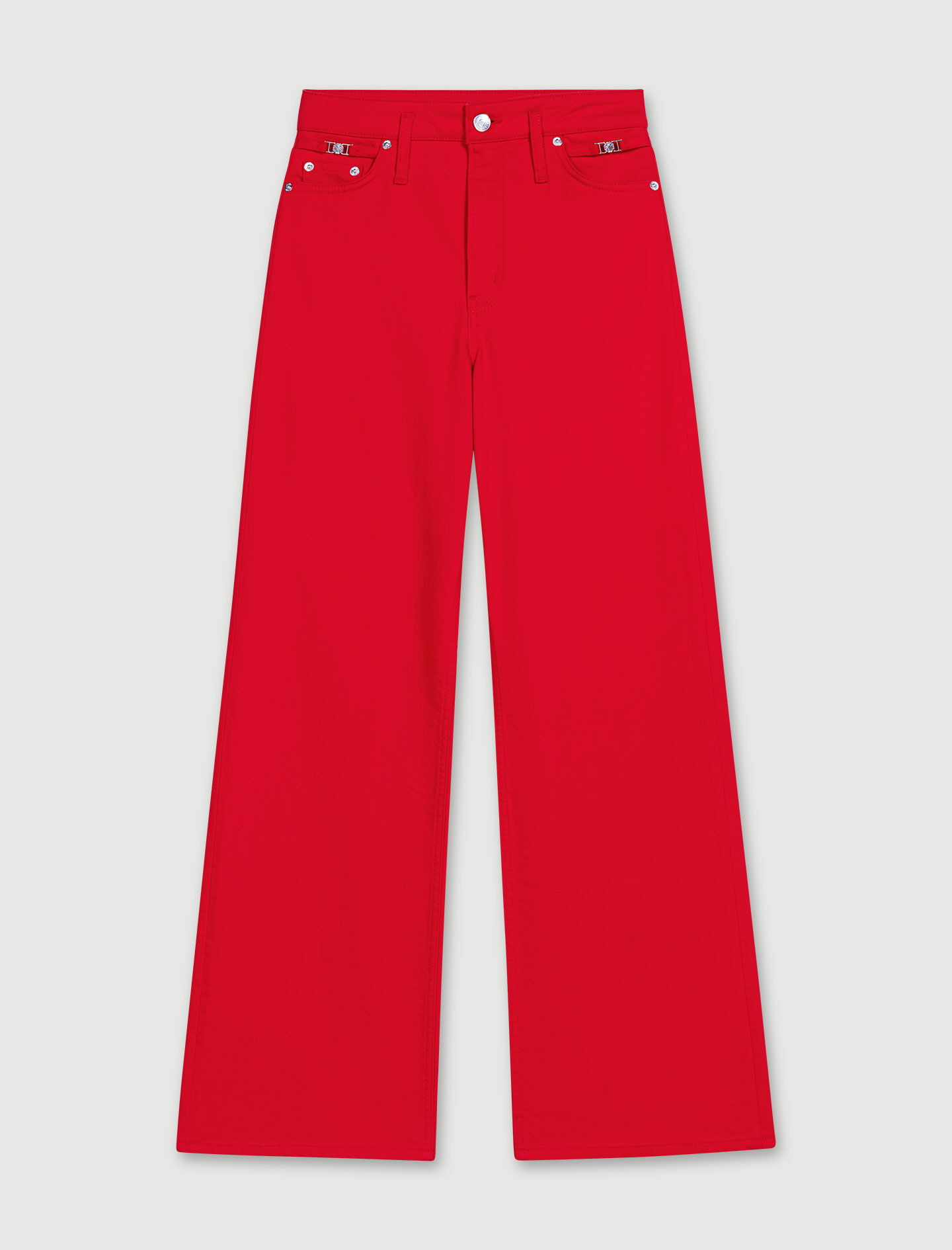 Blugi cu croială largă din denim roșu