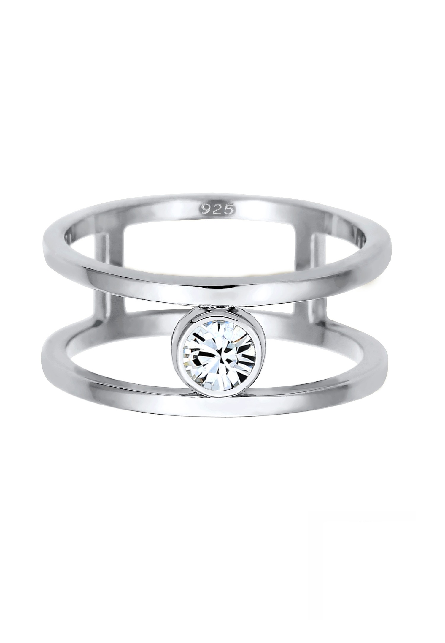 Elli PREMIUM Elli PREMIUM Bague Femmes Double Solitaire Rayonnant avec Cristaux en argent sterling 925