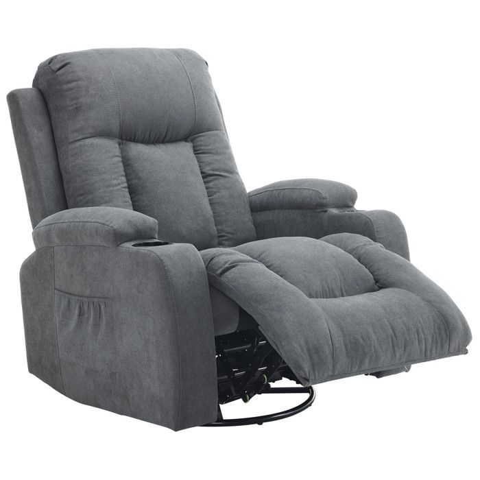 Sillón de masaje giratorio de 360°, sillón de relajación reclinable manualmente con calefacción y vibración.