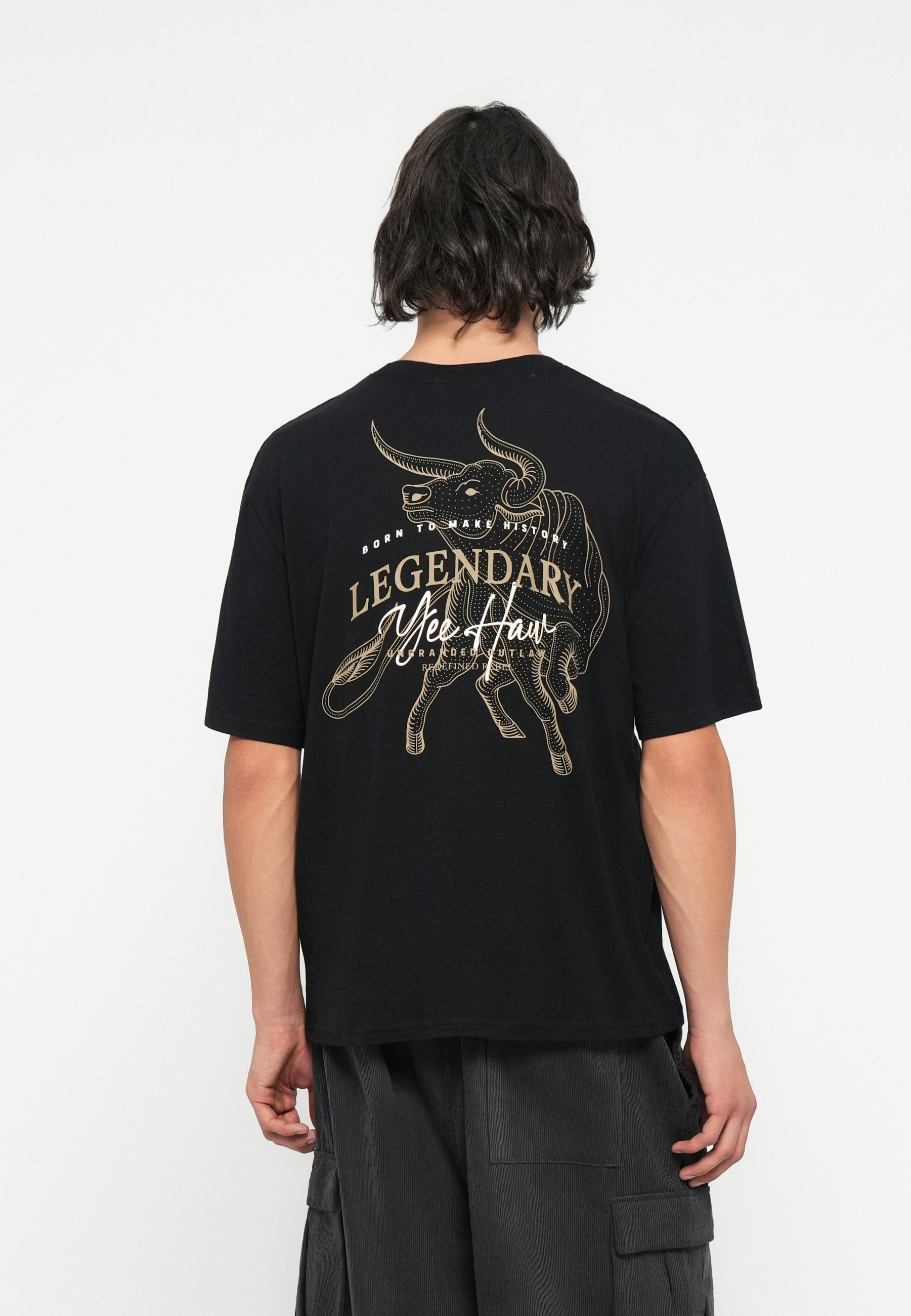 Camiseta Redefined Rebel JENSEN BOXY FIT - Camiseta estampada - preta