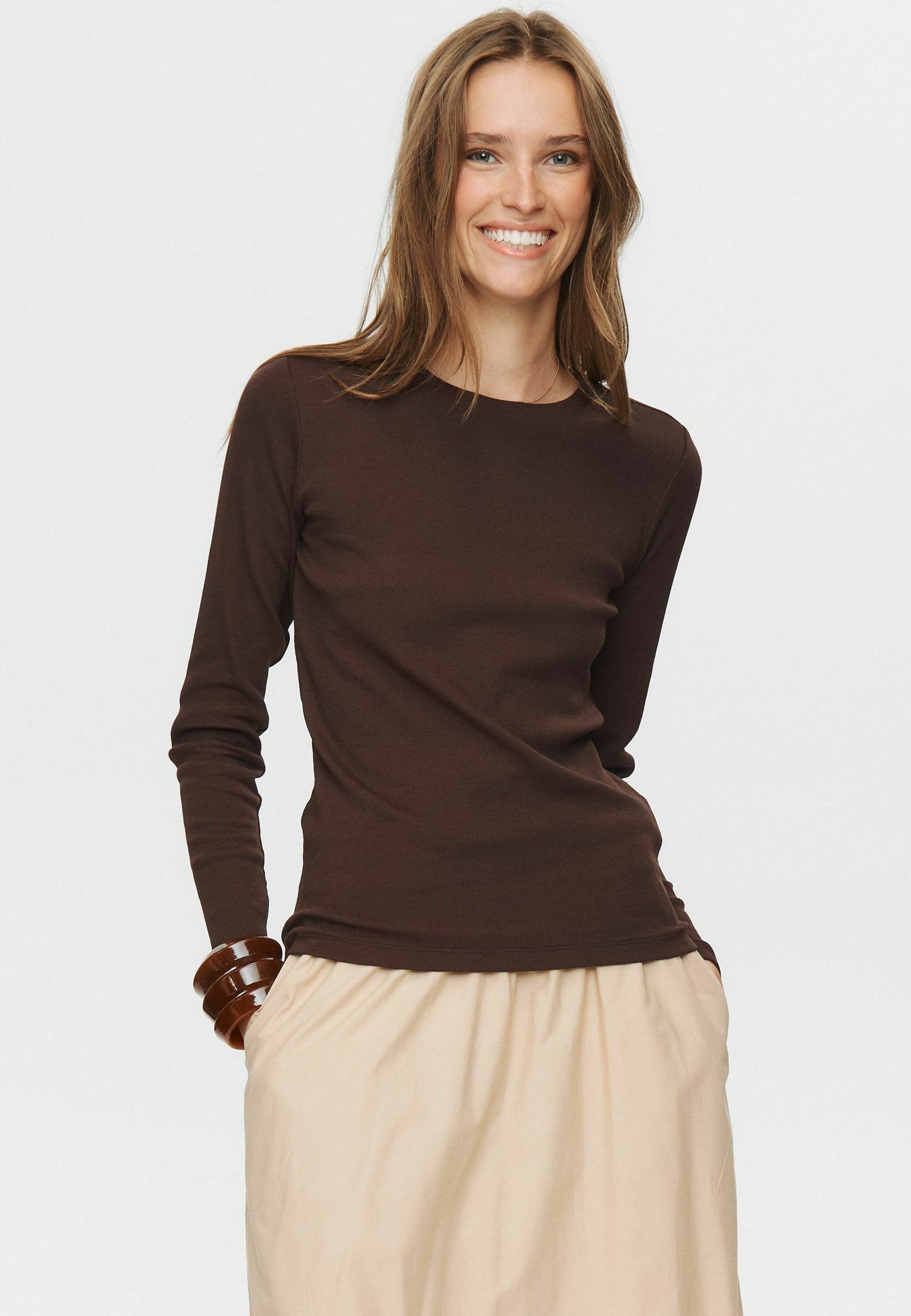 Nümph NURILEY LS - Langarmshirt - Schwarzkaffee