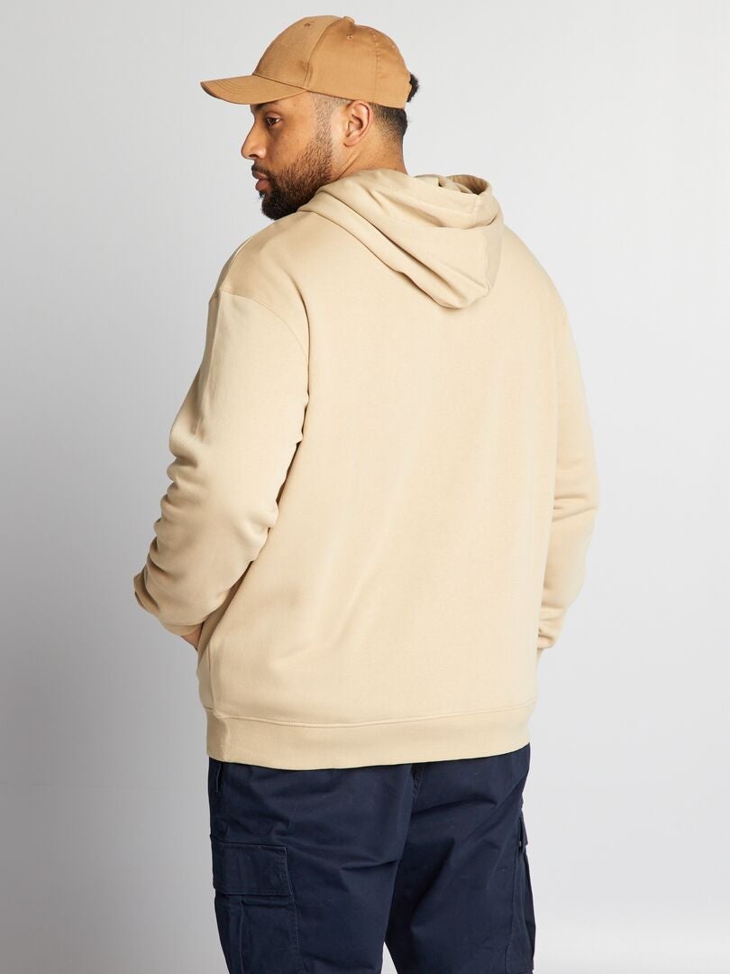 Sudadera con cremallera y capucha de tejido polar - BEIGE