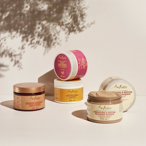 „SheaMoisture“ intensyviai drėkinamasis veido kaukė su manukos medumi ir mafuros aliejumi, 355 ml