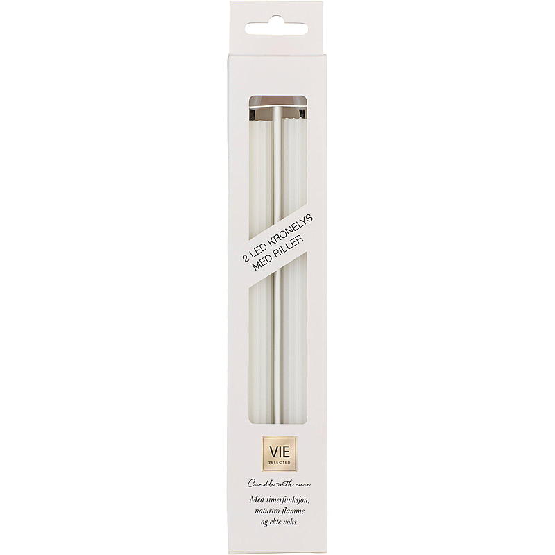 Vie Selected Lysekrone 2-pak 24 cm LED rille timer hvid