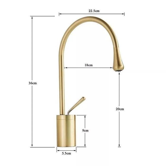 Robinet salle bain dore Brushed,Robinet lavabo,Mitigeur Lavabo en Acier Inoxydable,Mitigeur Salle de Bain