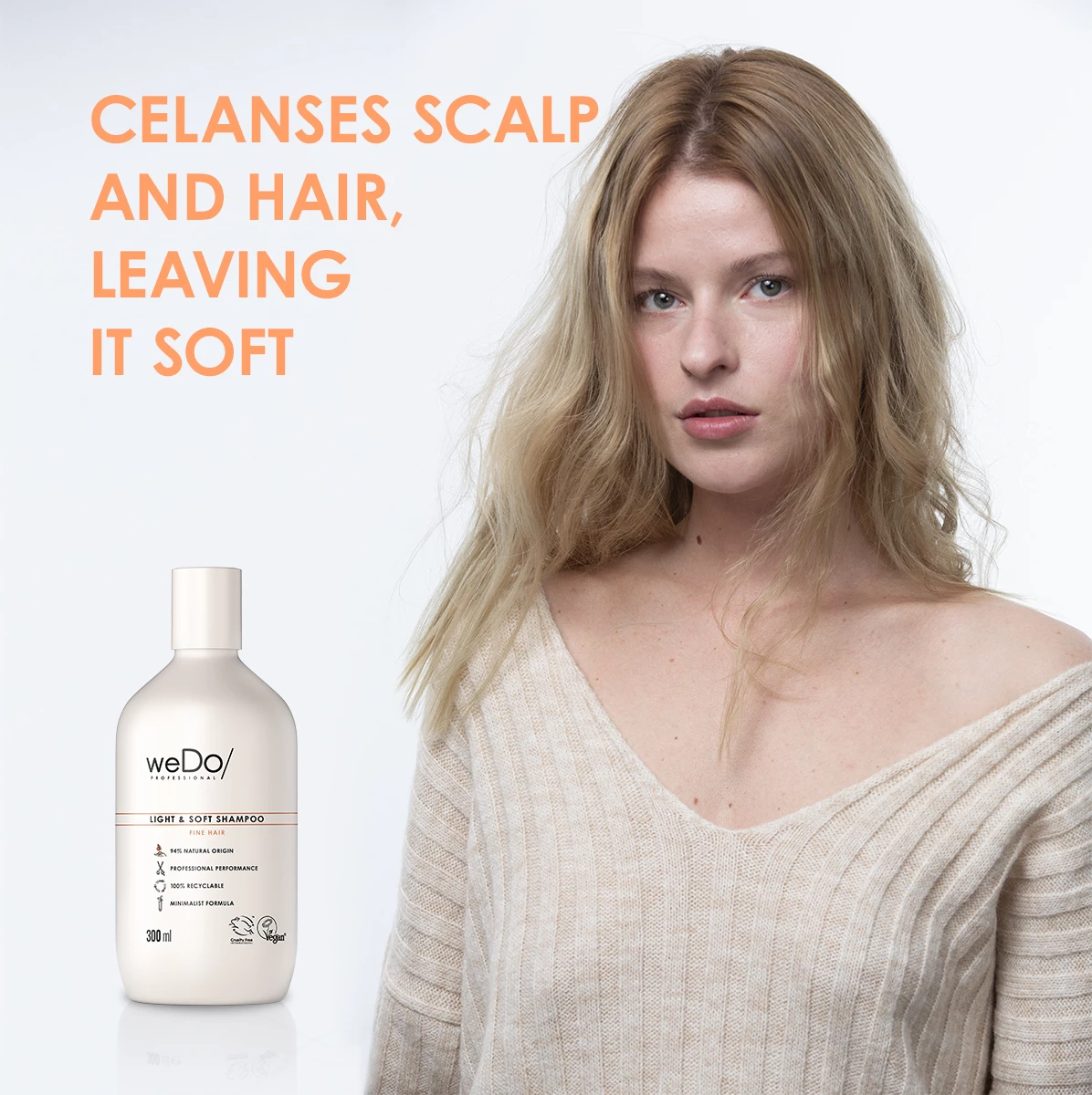 Șampon ușor și delicat 300 ml - weDo Professional