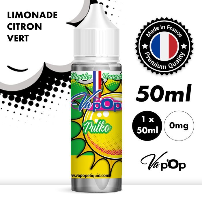 E-liquide Cigarette électronique - PULKO - LIMONADE CITRON VERT - 50MPGV/50VG - 0mg/ml - 50ml