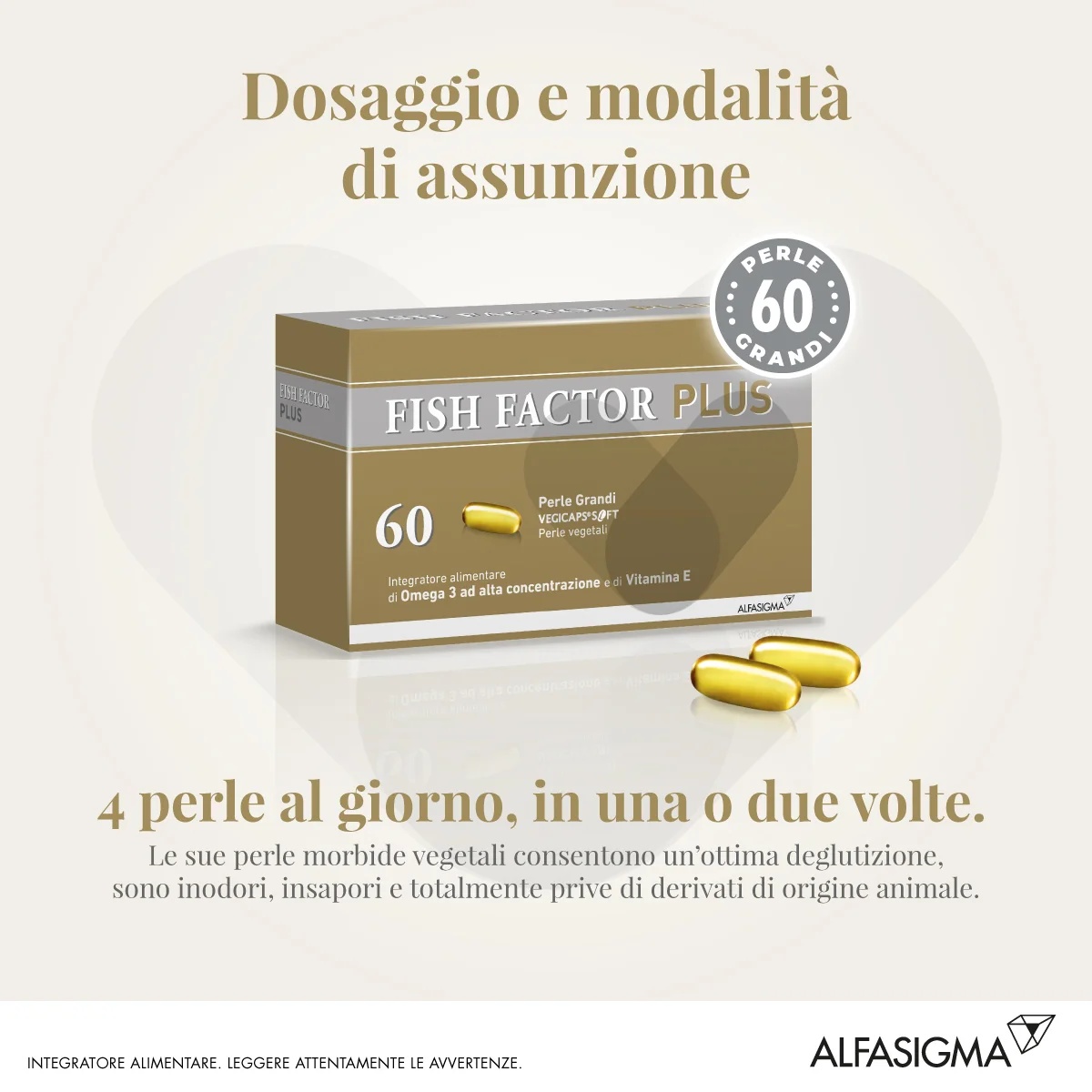 ALFASIGMA Fish Factor Plus 60 pérolas grandes para a saúde do coração