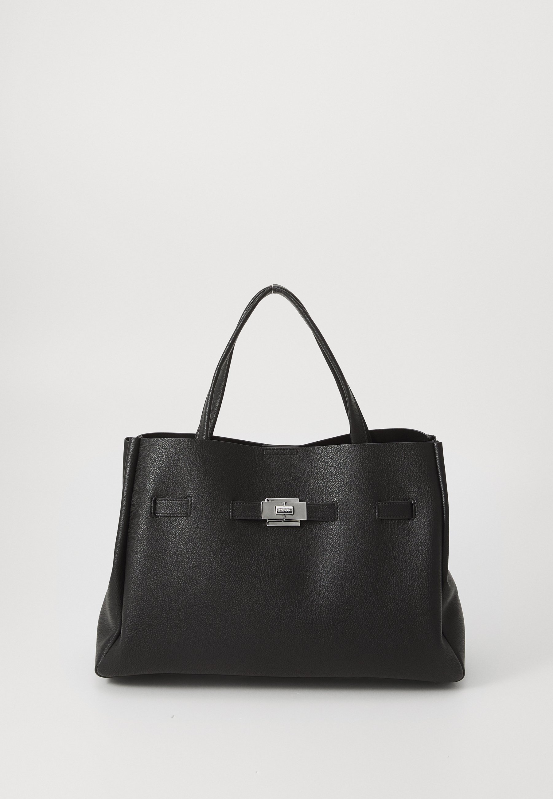 DKNY BRYAR SATCHEL - Handtas - zwart/zilverkleurig