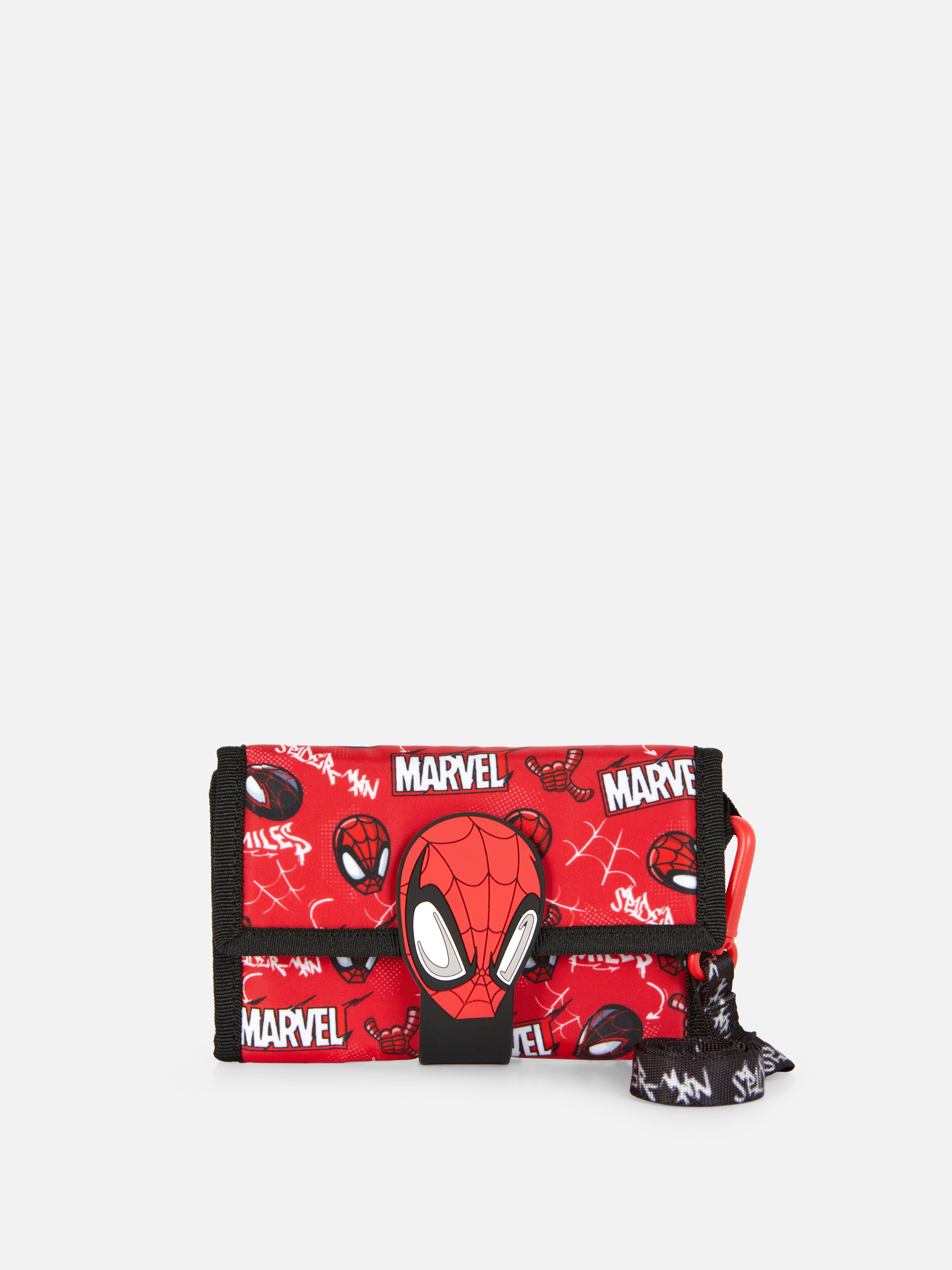 Marvel Spider-Man Geldbörse: Eine Spider-Man Geldbörse mit Reißverschlussfach, Ausweisfach und Schultergurt