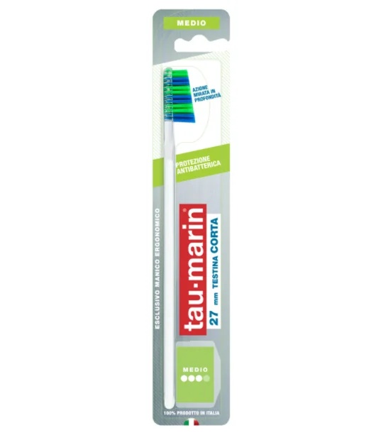 Brosse à dents professionnelle ALFASIGMA TAU MARIN TauMarin, 27 têtes courtes avec protection antibactérienne