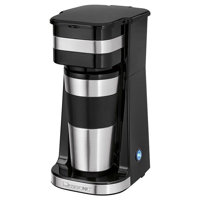 Macchina da caffè termica Clatronic KA 3733 per 1 tazza, con filtro, colore nero, acciaio inossidabile, 750 Watt