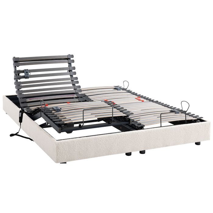 Cama eléctrica con 5 posiciones para dormir 90x200 Horizon White Foam - Crudo - 5 años de garantía - Someo