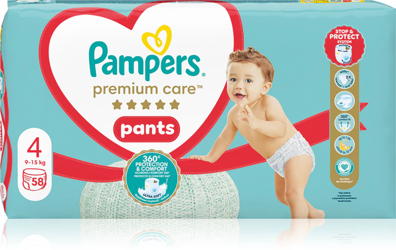 Jednorazové plienky Pampers Premium Care Pants veľkosť 4