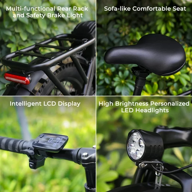 SOHAMO H3 Elektrofahrrad für Erwachsene, 20-Zoll-Fatbike-Faltrad, 750-W-Motor, herausnehmbarer 48-V-15-Ah-Akku, Federgabel, Shimano 7-Gang-Mountainbike