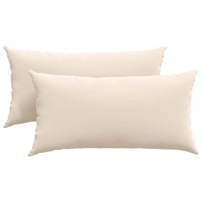 Almofadas para sofá - VIDAXL - 80 x 40 cm - Bege - Capas removíveis com zíper - Enchimento de poliéster