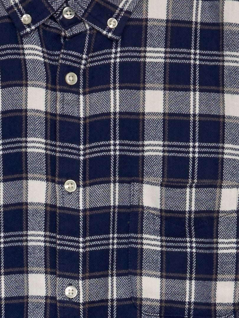 Camisa de cuadros rectos - AZUL