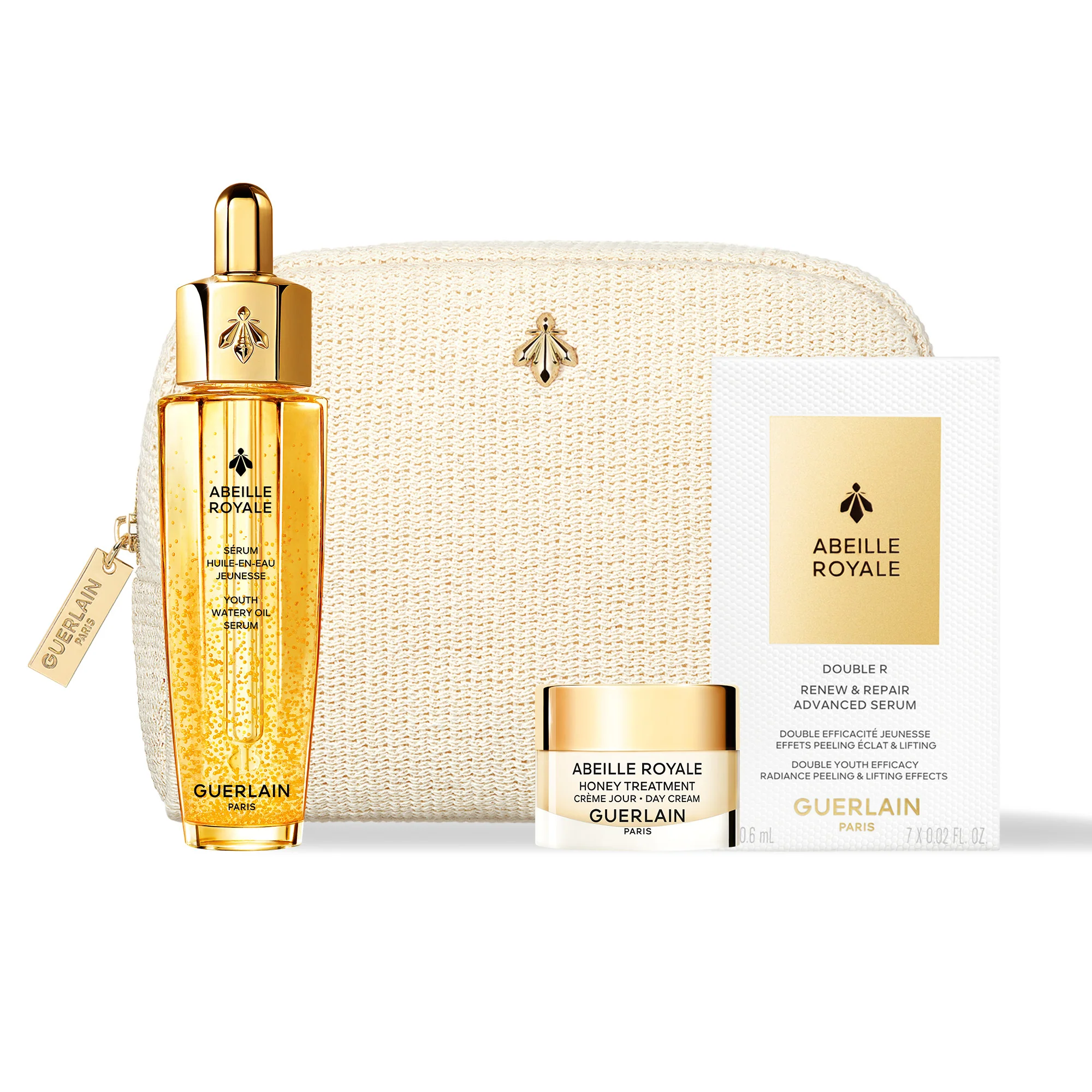 Abeille Royale Abeille Royale Rituale Anti-Età Youth Watery Oil Serum - Cofanetto Tratt. Globale, Siero viso antirughe, Crema viso giorno antirughe, Pochette