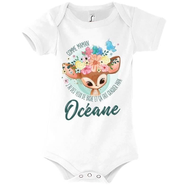 Océane | Babyrompertje met naam voor een meisje | Net als mama's grote ogen | Schattige babykleertjes voor 3-6 maanden