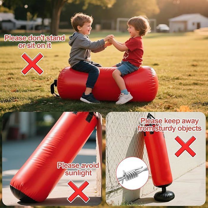 Sacco da boxe per bambini da 160 cm, sacco da boxe con guantoni e pompa gonfiabile, palla da pugilato per bambini, Taekwondo, Karate, età 3-12 anni, rosso