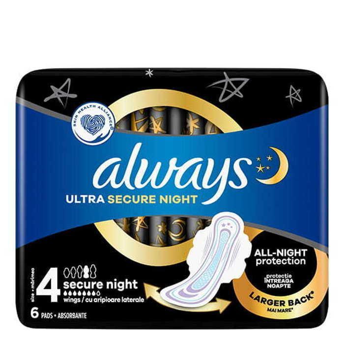 Always - Ultra 4 Secure Night sanitary napkin x6 pcs