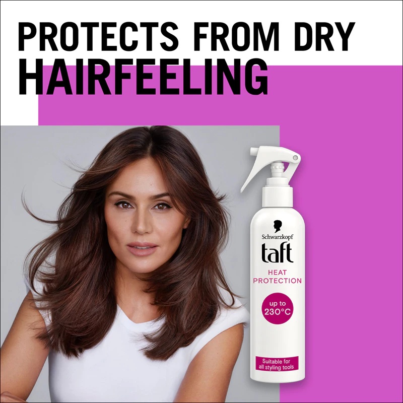 Schwarzkopf Taft Heat Protection zaščitni sprej za lase, poškodovane zaradi pogostega sušenja s fenom