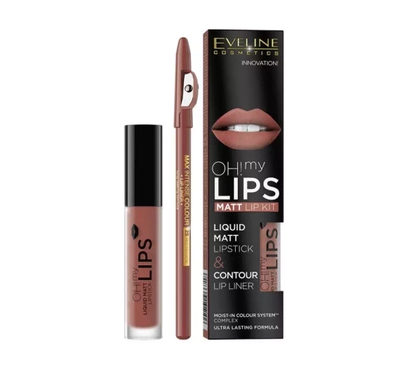Eveline Cosmetics Oh My Lips zestaw pomadka w płynie   konturówka 1