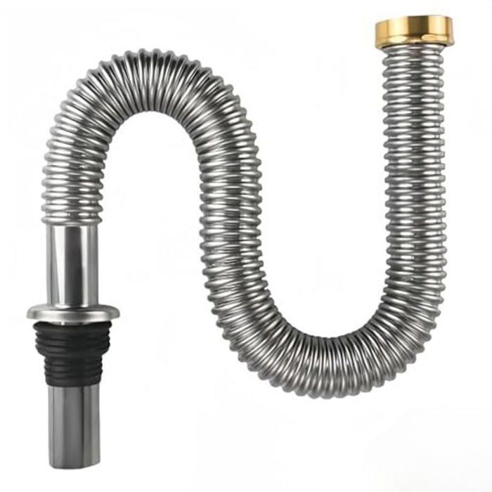 Manguera de desagüe flexible - OKZ - 60 cm - Acero inoxidable - Resistente a altas temperaturas - Fácil instalación