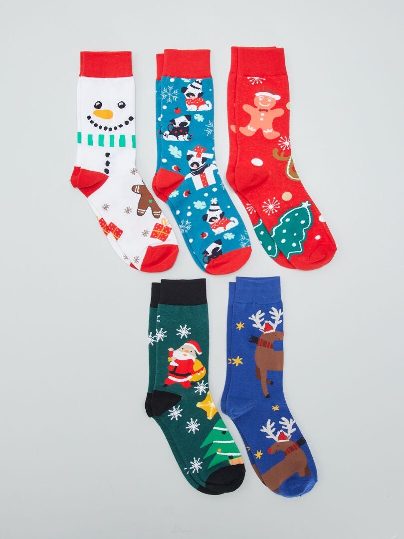 Set van 5 paar sokken - BLAUW