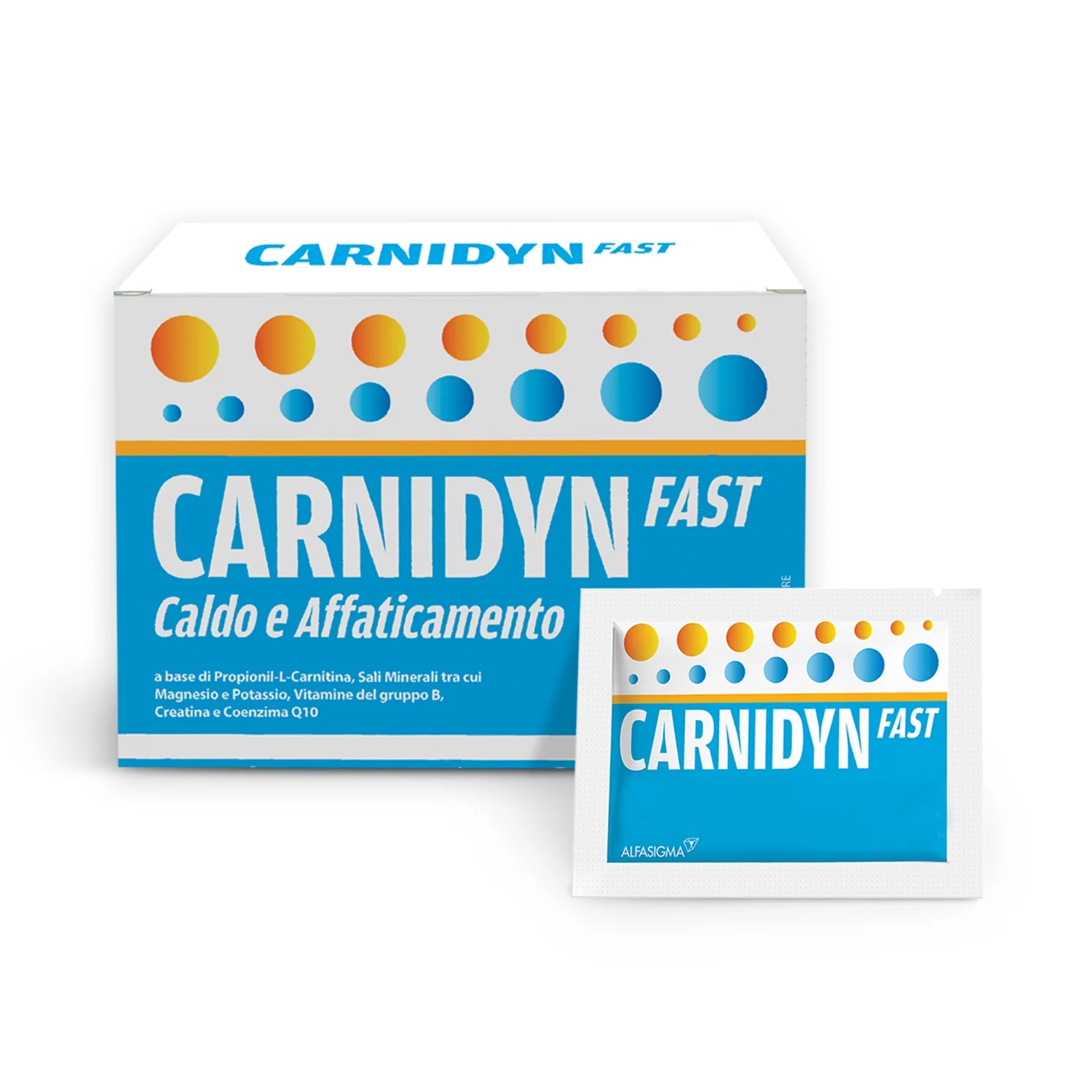 CARNIDYN Alfasigma Carnidyn Fast 20 sachets Complément alimentaire à base de magnésium, de potassium et de carnitine