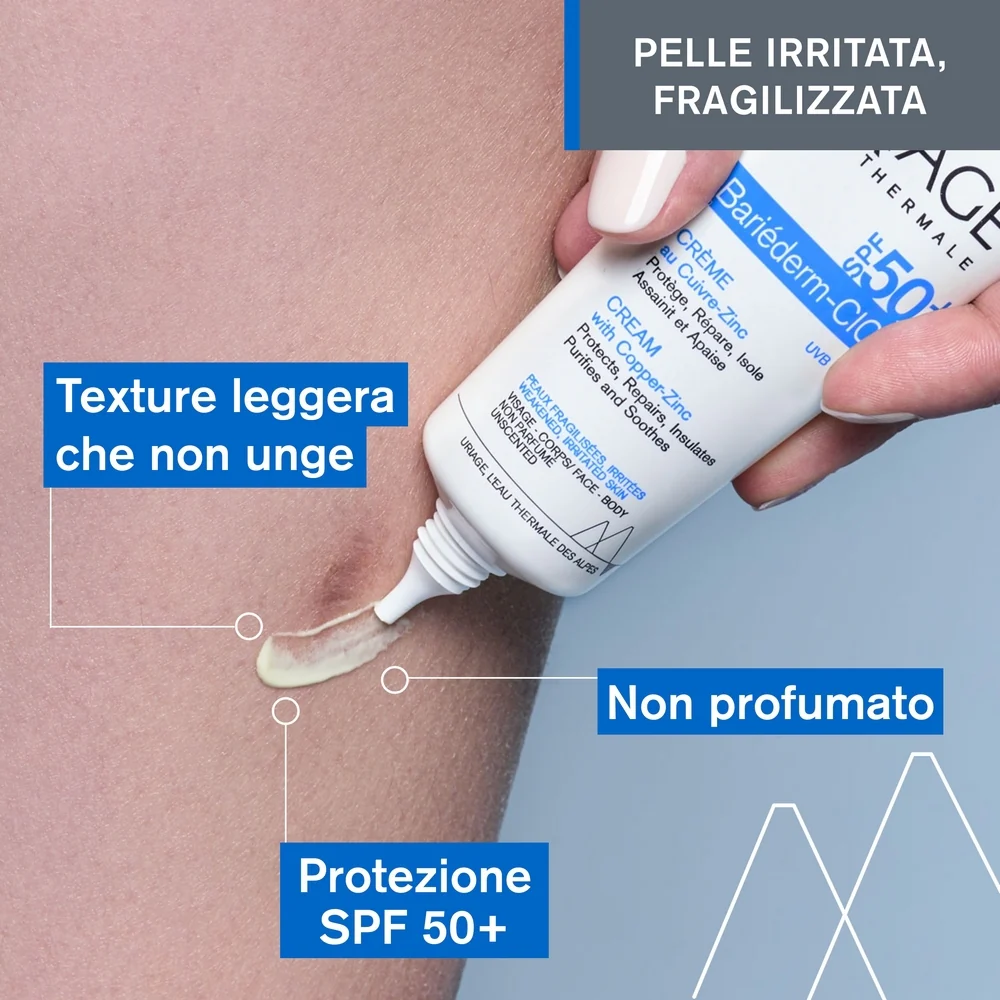 BARIÉDERM-CICA Crema SPF50+ - Crema viso giorno lenitiva, Trattamenti Protettivi