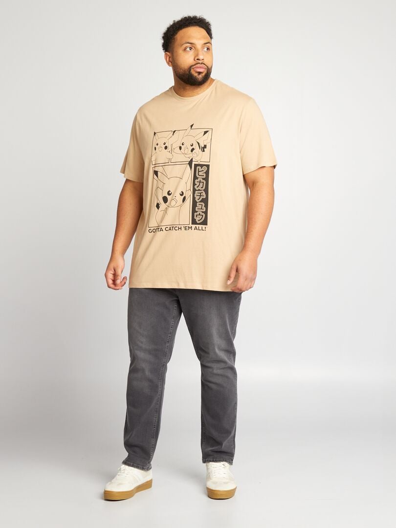 'Pokémon' T-shirt met ronde hals - BEIGE