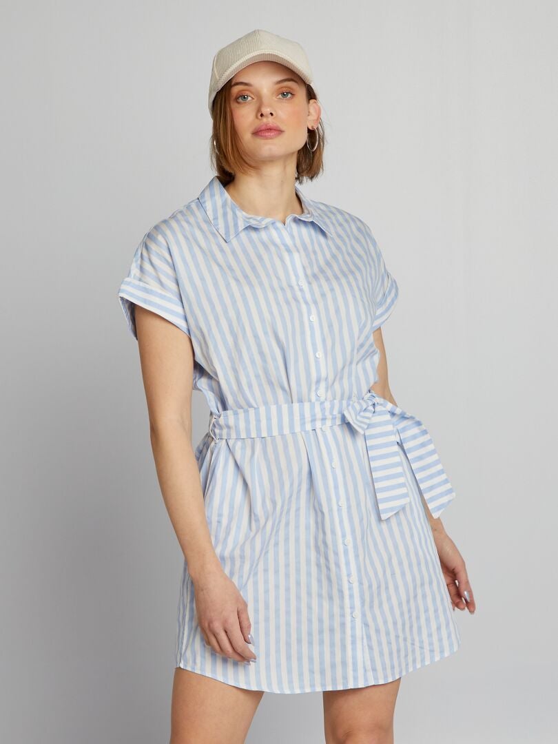 Poplin overhemdjurk - BLAUW