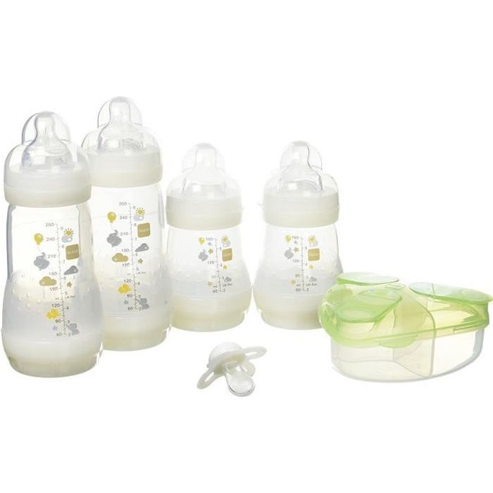 Set di biberon anticolica MAM - Bianco