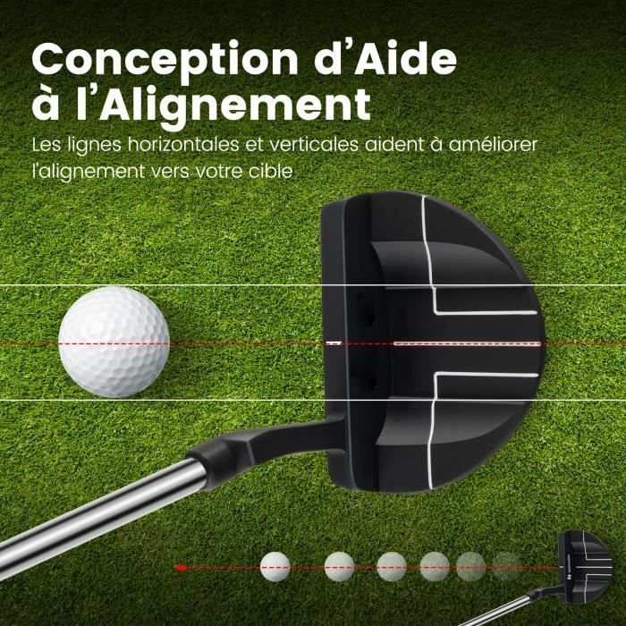 Putter de golf COSTWAY - Portátil de 35 pulgadas - Líneas de alineación - Esquina de 3° - Loft de 72°