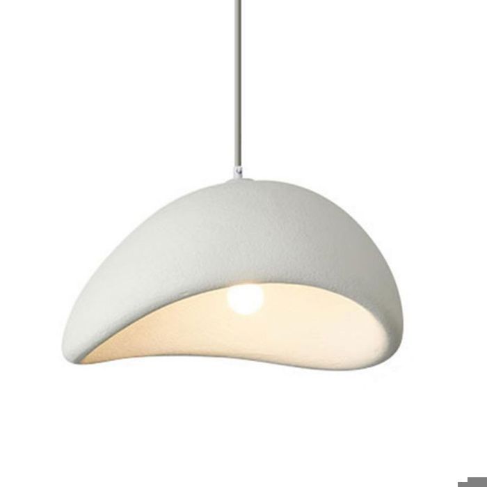 Lámpara colgante moderna y creativa WOTTES, color blanco, diseño vintage de metal, bombilla E27, 1 unidad, Ø20cm, para salón y comedor.