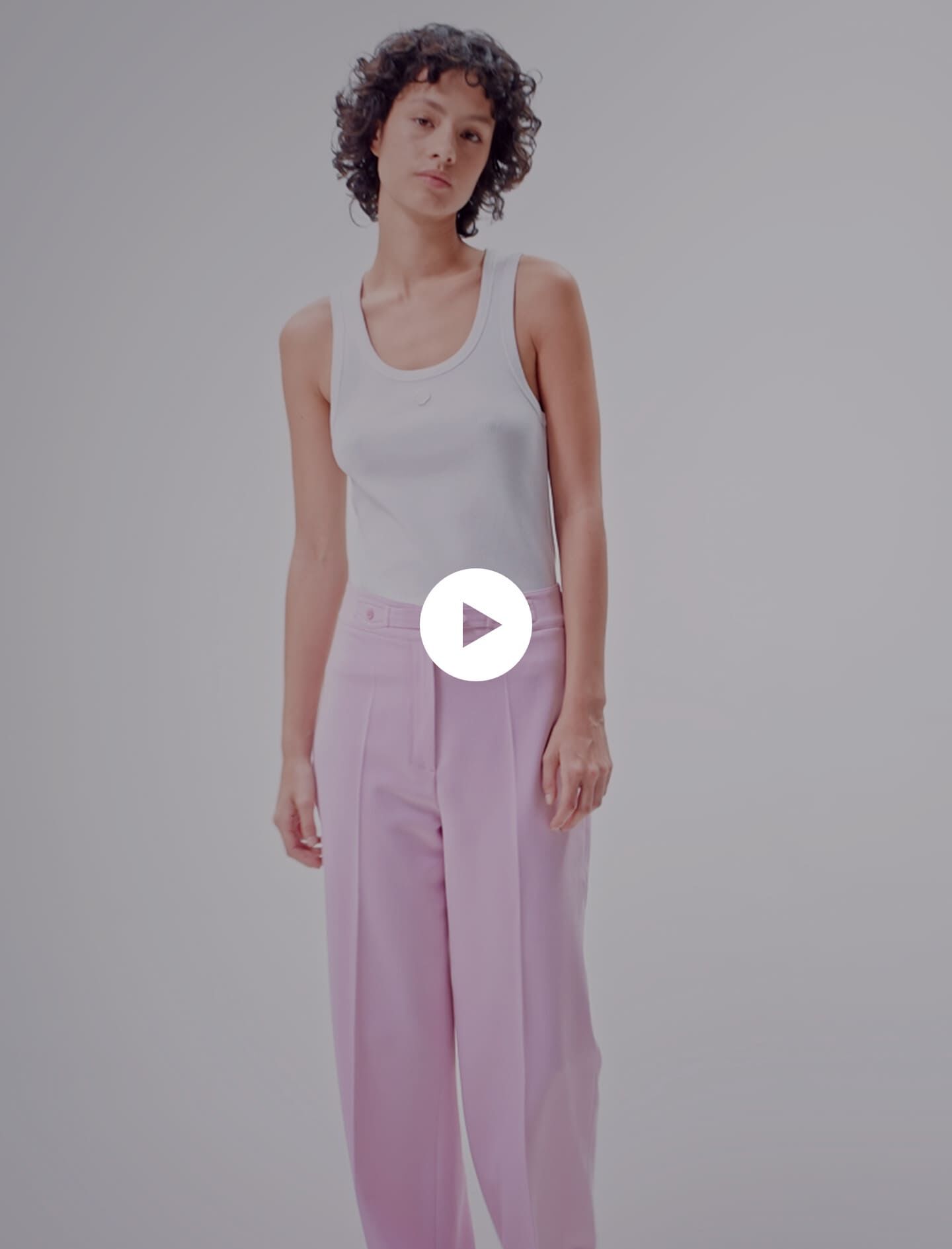 Pantaloni de costum cu croi larg - Roz deschis