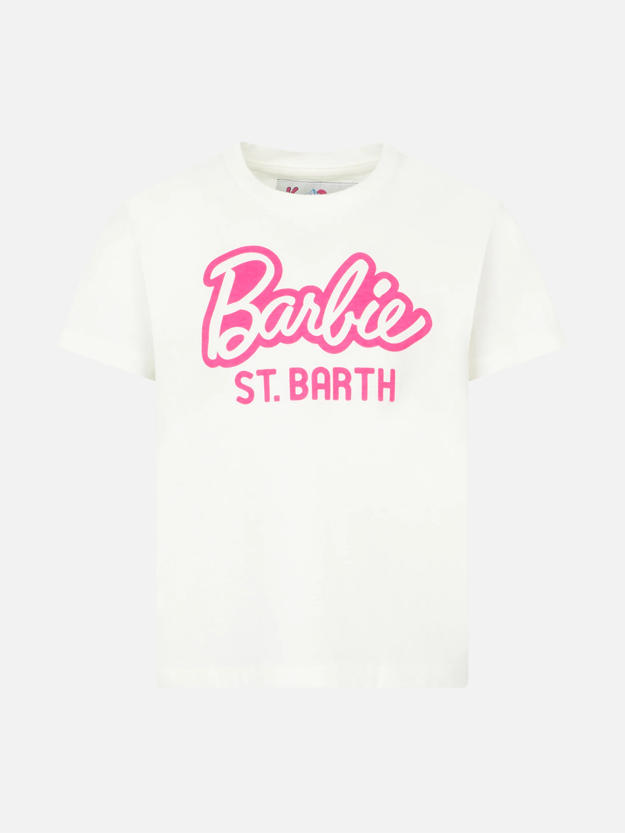 T-shirt van zwaar katoen voor meisjes met Barbie St. Barth-print | EDI