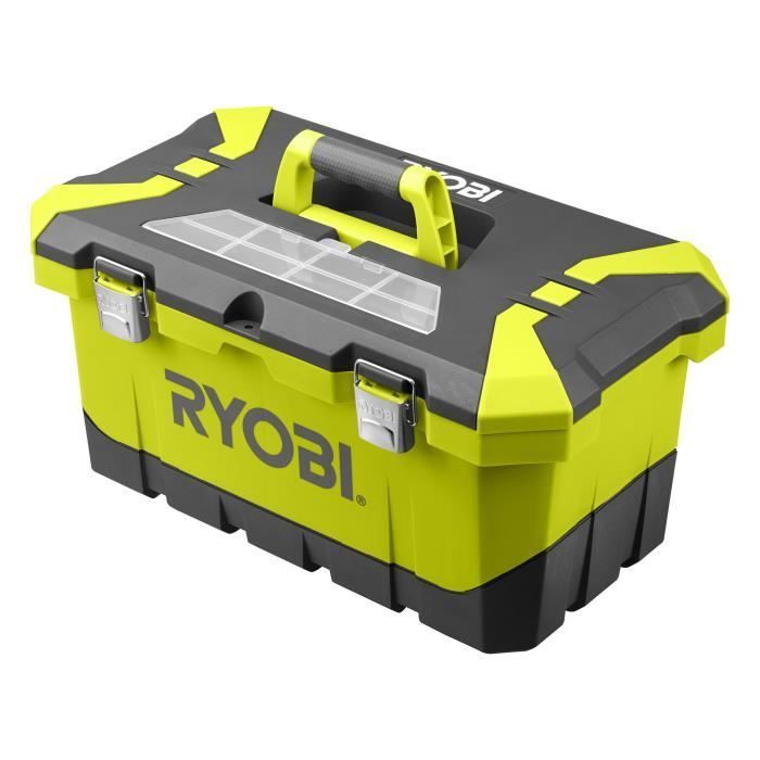RYOBI - Amoladora angular de 800 W y 125 mm - Protección contra reinicio + Maletín, 5 discos de amolar y 1 disco de diamante - RAG800-125TA6