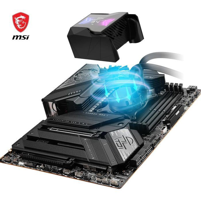 Raffreddamento a liquido per CPU - MSI - Coreliquid D240 - Pompa con ventola da 60 mm - 2 ventole ARGB da 120 mm - Schermo da 2,4