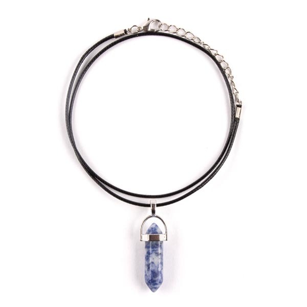 Collar con colgante de cristal Myga - Jaspe azul moteado