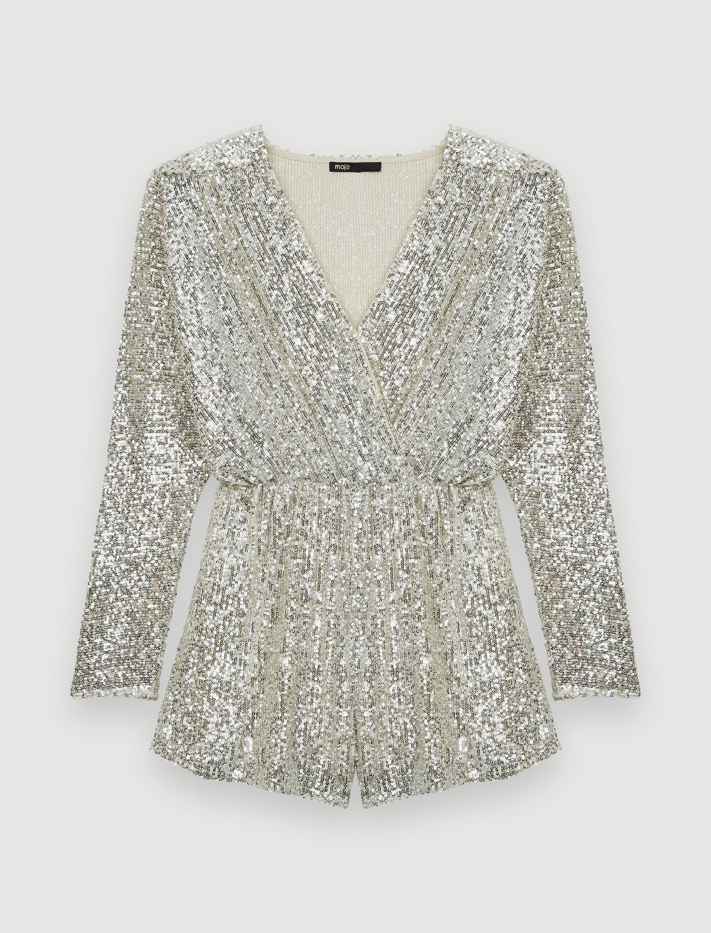 Jumpsuit volledig bedekt met pailletten - Zilver