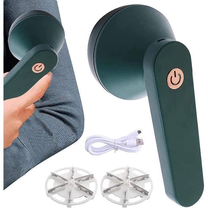 Quitapelusas recargable ZGEER – Recortador de pelusas para ropa y hogar, color verde