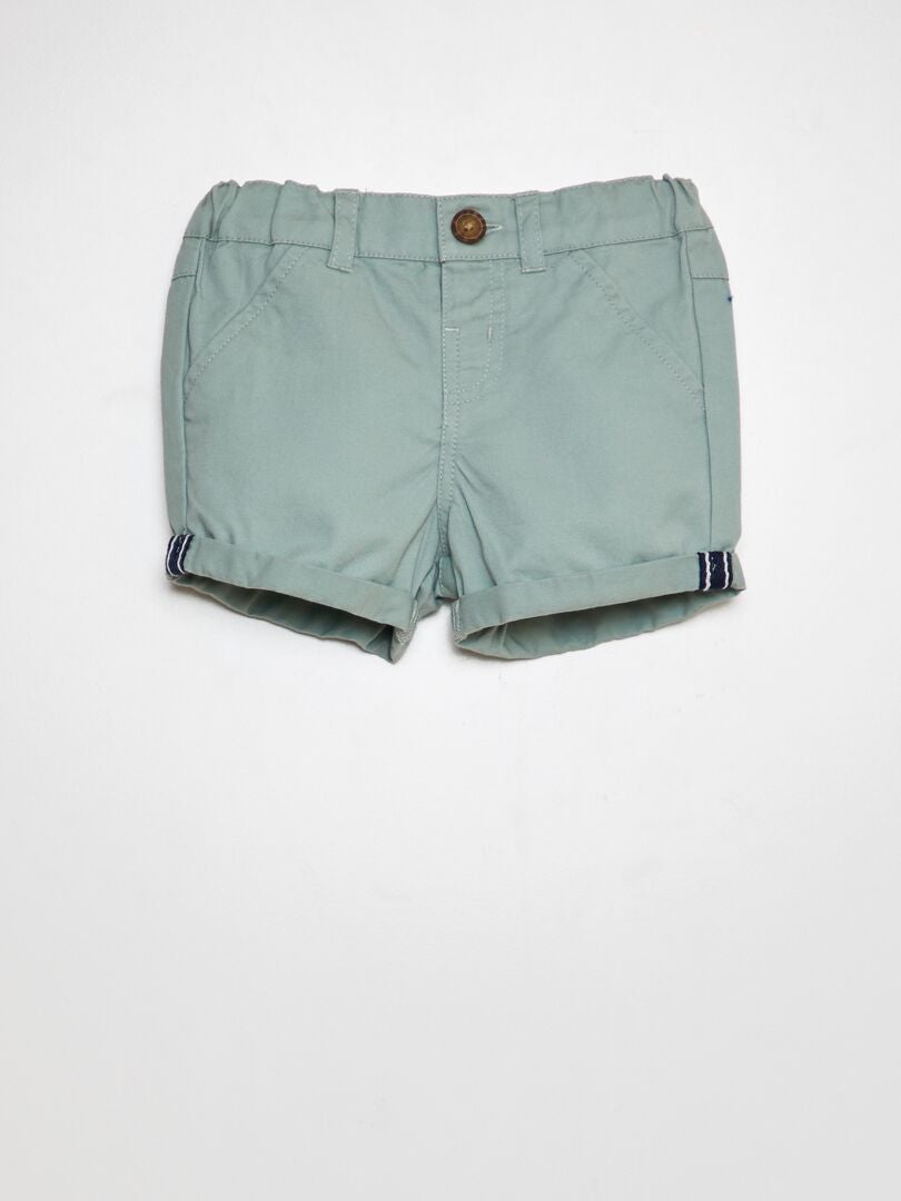 2-delt sett - T-skjorte i polostil + twillshorts - GRØNN